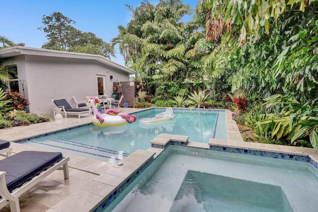 Stylish Tropical Oasis Hot Tub Pool Bbq Villa Fort Lauderdale Exteriör bild