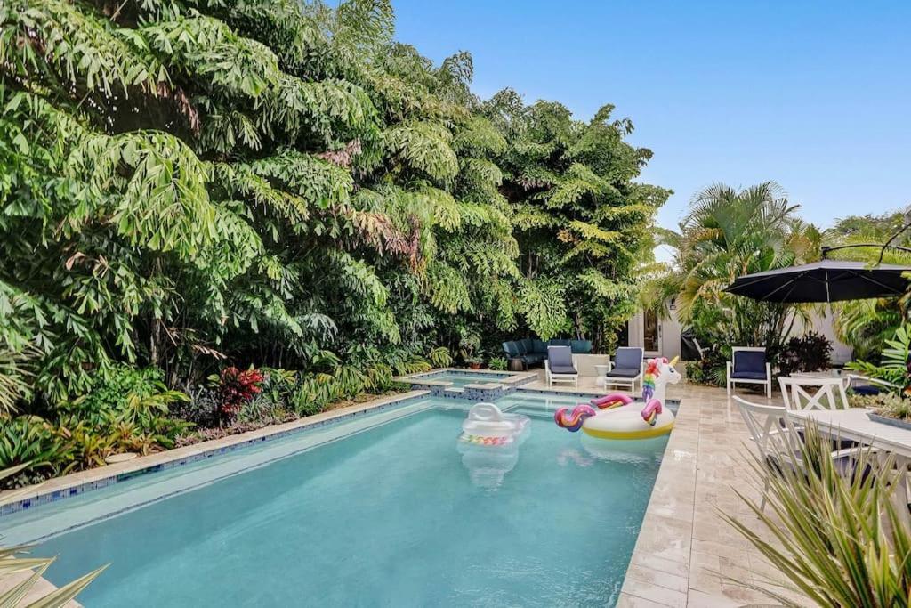 Stylish Tropical Oasis Hot Tub Pool Bbq Villa Fort Lauderdale Exteriör bild